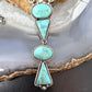 Sterling Silver Southwestern Style Mohave Turquoise Lariat 19" Necklace For Women