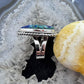 Sterling Silver Southwestern Style Large Teardrop Azurite Ring Size 6 For Women