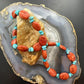 Carolyn Pollack Sterling Silver Turquoise &Coral Beads Decorated16"-19" Necklace For Women