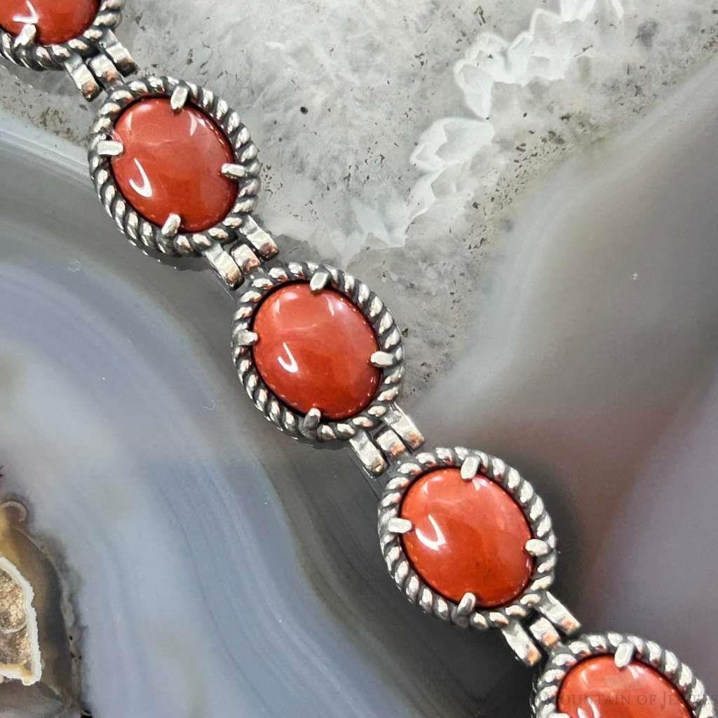 Carolyn Pollack Sterling Silver Lapis & Red Jasper Double Sided Toggle Link Bracelet