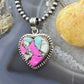 Sterling Silver Southwestern Style Cotton Candy Heart Pendant For Women #2