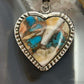 Sterling Silver Southwestern Style Turquoise Spiny Oyster Heart Pendant For Women #3