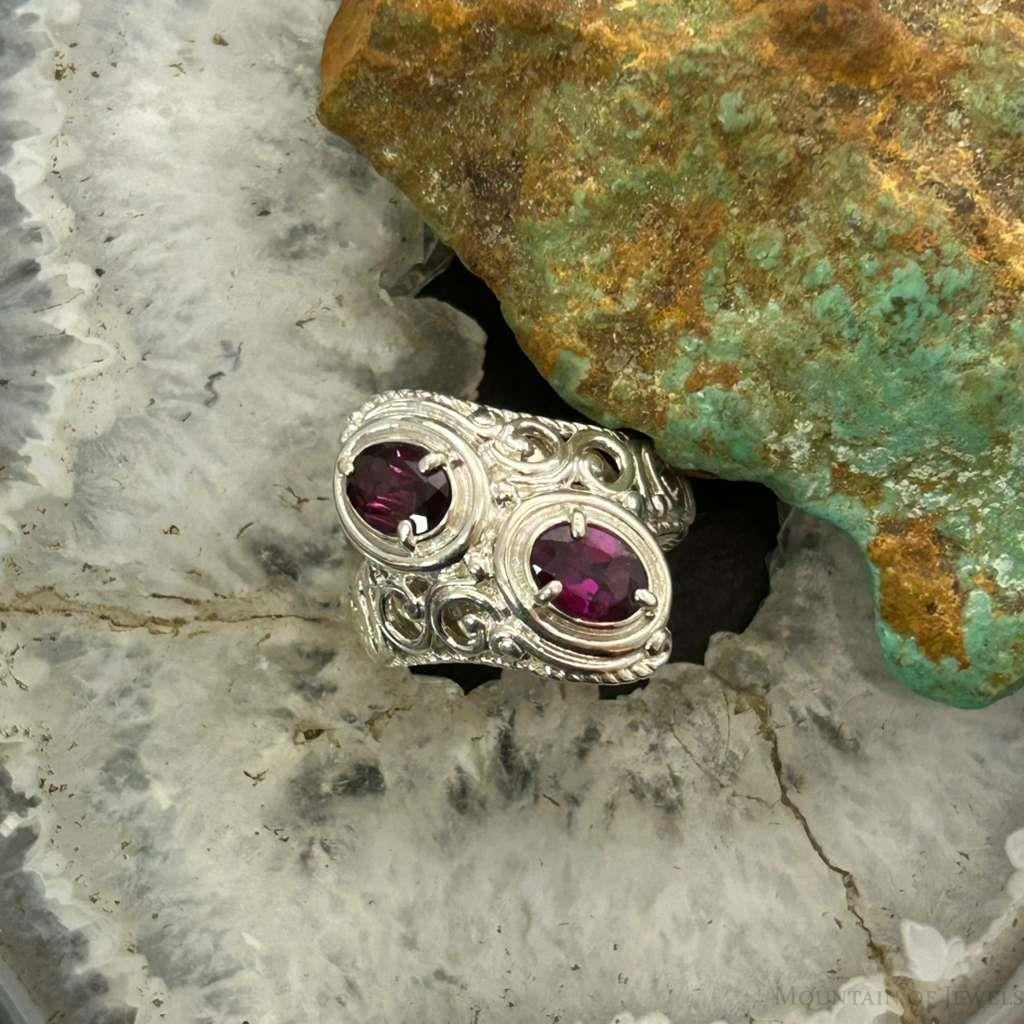 Carolyn Pollack Sterling Silver Faceted Tourmaline Doublet Ring Size 8 For Women