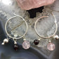 Carolyn Pollack Sterling Silver Removable Rose Quartz & Garnet Bead Hoop Earrings For Women