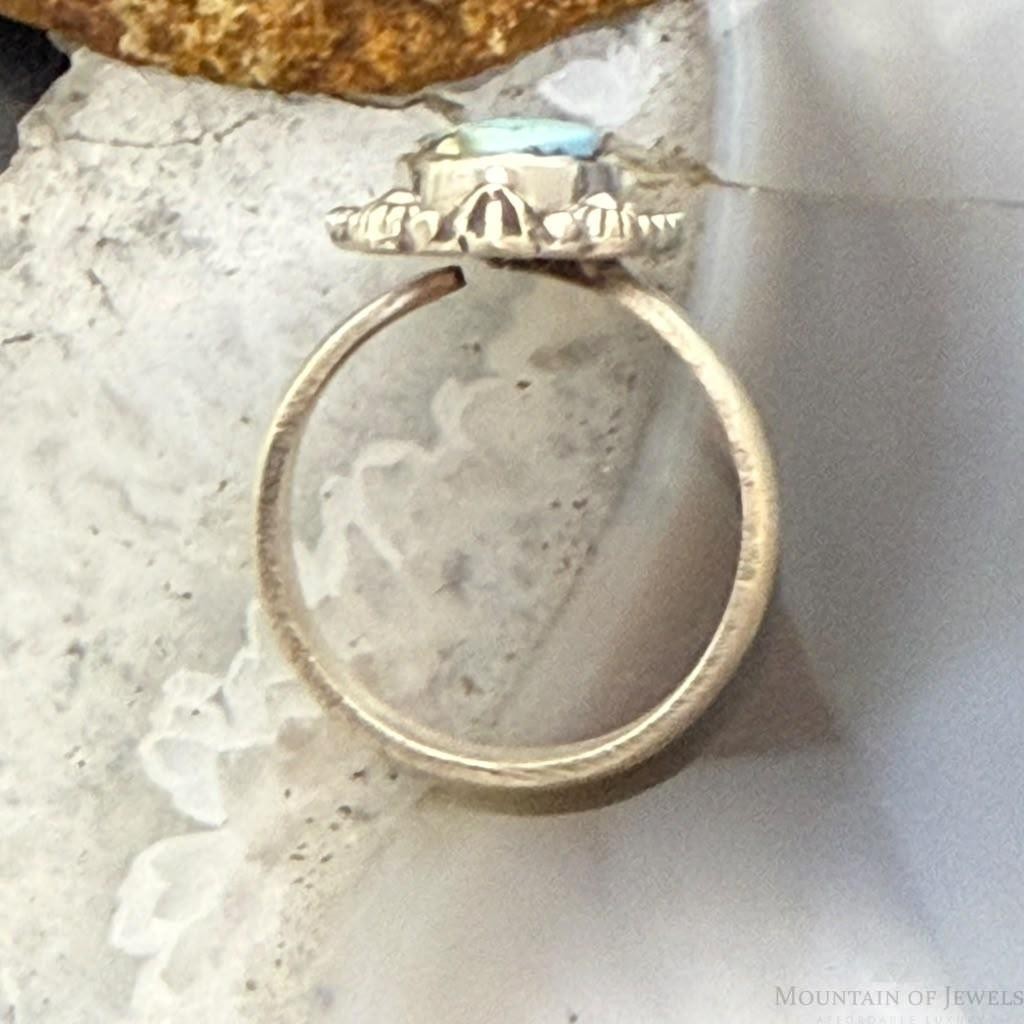 Sterling Silver Southwestern Style Natural Golden Hill Turquoise Adjustable Ring For Women