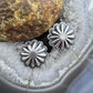 Native American Sterling Silver Repousse Large Concho Stud Earrings For Women