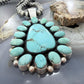 Antoinette Martinez Native American Sterling Silver Kingman Turquoise Cluster Pendant For Women
