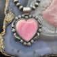 Jeff James Sterling Silver Large Pink Conch Decorated Heart Pendant For Women