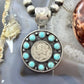 Genuine 1943 90% Silver Mercury Dime Coin w/Turquoise Decorated Unisex Pendant