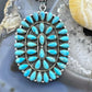 Sterling Silver Southwestern Style Turquoise Decorated Large Cluster Pendant For Women