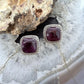 Native American Sterling Silver Square Purple Spiny Oyster Stud Earrings For Women