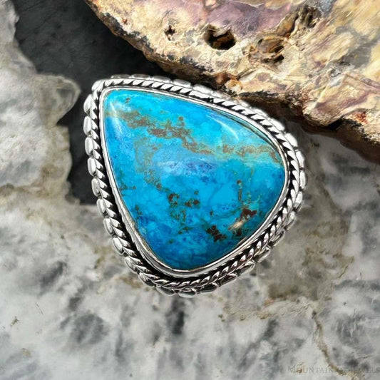 Sterling Silver Southwestern Style Teardrop Shattuckite Decorated Ring Size 7 For Women
