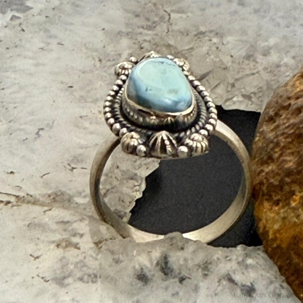 Sterling Silver Southwestern Style Golden Hill Turquoise Adjustable Ring For Women #2