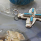 Cecilia Iule Native American Turquoise Sterling Silver Unisex Cross Pendant