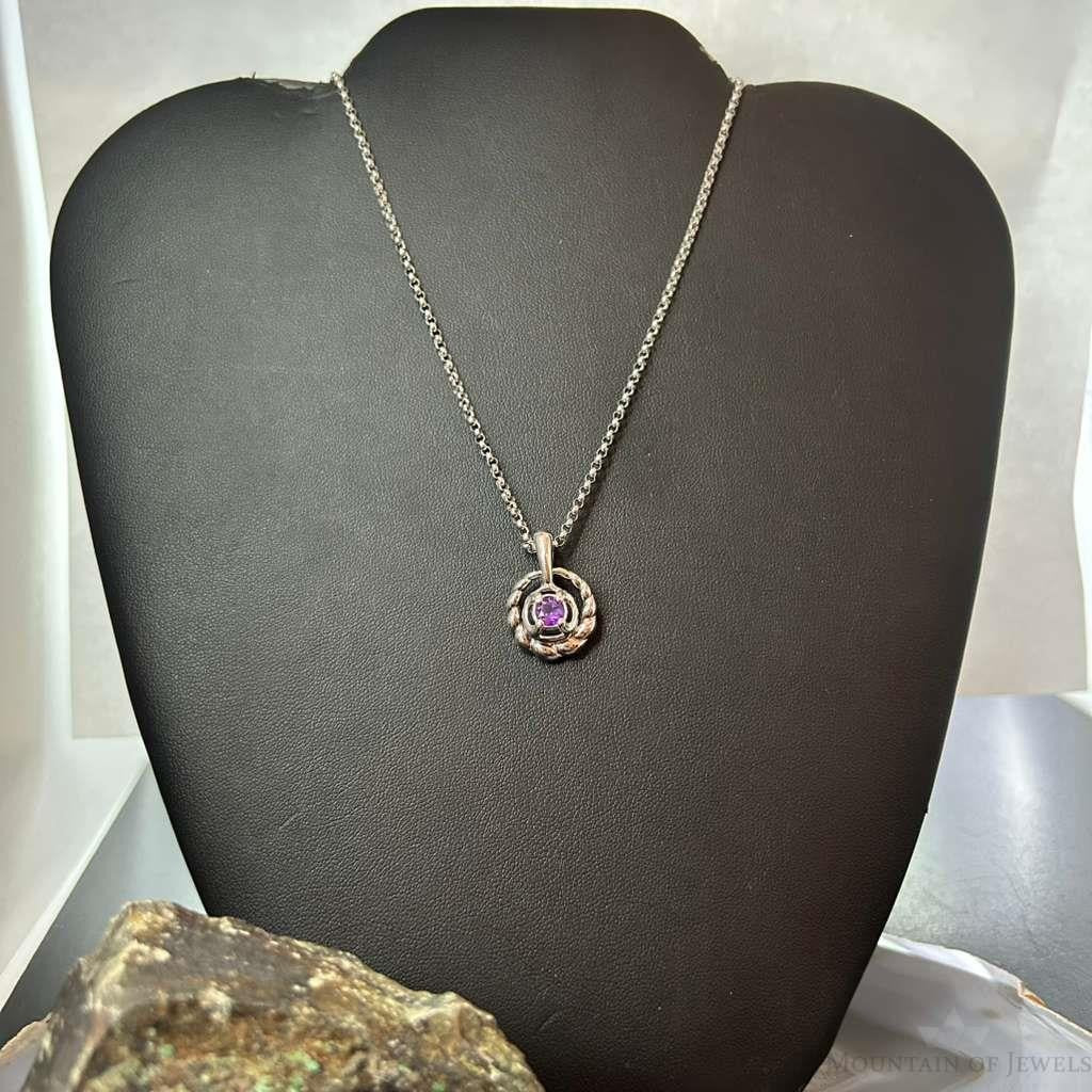 Carolyn Pollack Sterling Silver Rounded Faceted Amethyst 17"-19" Necklace For Women