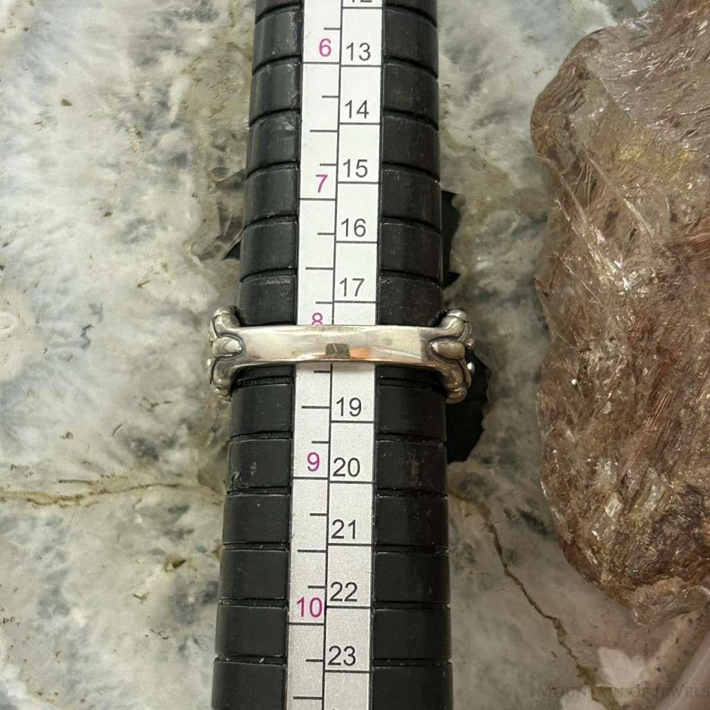 Carolyn Pollack Sterling Silver Black Agate & Carnelian Ring Size 8.25 For Women