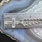 Vintage Sterling Silver Unisex Cross Pendant With 23" Rope Chain Necklace