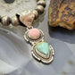 Sterling Silver Southwestern Style Pink Conch & Turquoise Pendant For Women #4
