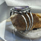 Sterling Silver Southwestern Style Large Teardrop Charoite Bracelet For Women