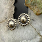 Native American Sterling Silver Round Dome Decorated Stud Earrings For Women