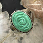 Carolyn Pollack Southwestern Style Sterling Silver Carved Turquoise Flower Ring