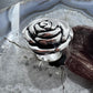 Sterling Silver Electroform Large Rose Fashion Ring For Women, Taxco Mexico
