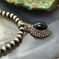 Sterling Silver Southwestern Style Oval Onyx Decorated Charm/Pendant For Women