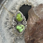 Sterling Silver Southwestern Style 2 Sonora Gold Turquoise Adjustable Ring For Women #9