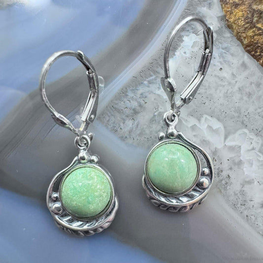 Carolyn Pollack Sterling Silver Rounded Gaspeite Dangle Earrings For Women