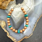 Copper 7.5mm Pearl Beads & Turquoise 6.25" Bracelet For Women