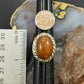 Carolyn Pollack Sterling Silver & Brass Large Oval Carnelian Decorated Ring For Women