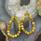 Sterling Silver 6mm Rounded Golden Tiger's Eye Hoop Dangle Earrings For Women