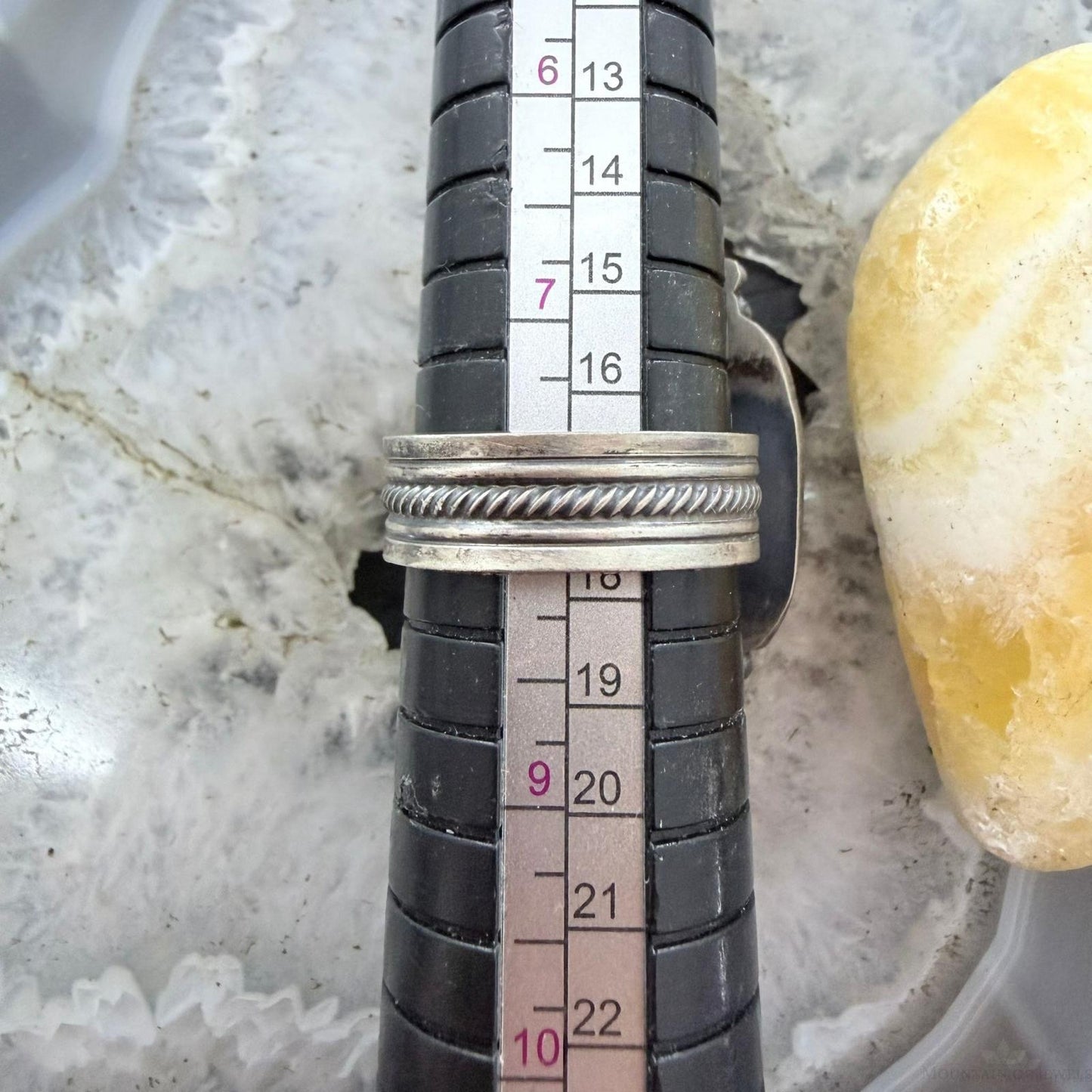 Michael Calladitto Native American Sterling Silver Turquoise Ring Size 8 For Women