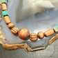 Southwestern Style Copper Navajo Pearl & Cylinder w/Turquoise Beads 20" Necklace For Women