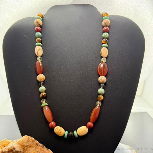 Carolyn Pollack Sterling Silver Multistone Beads 18" Necklace For Women