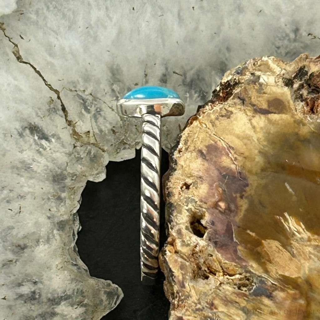 Carolyn Pollack Sterling Silver Oval Small Turquoise Size 8 Ring For Women