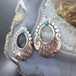 Tommy & Rosita Singer Sterling Silver Turquoise Dot Engraved Dangle Earrings For Women