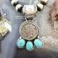 Genuine 1944 Silver 90% Silver Mercury Dime Coin Mohave Turquoise Unisex Sterling Silver Pendant