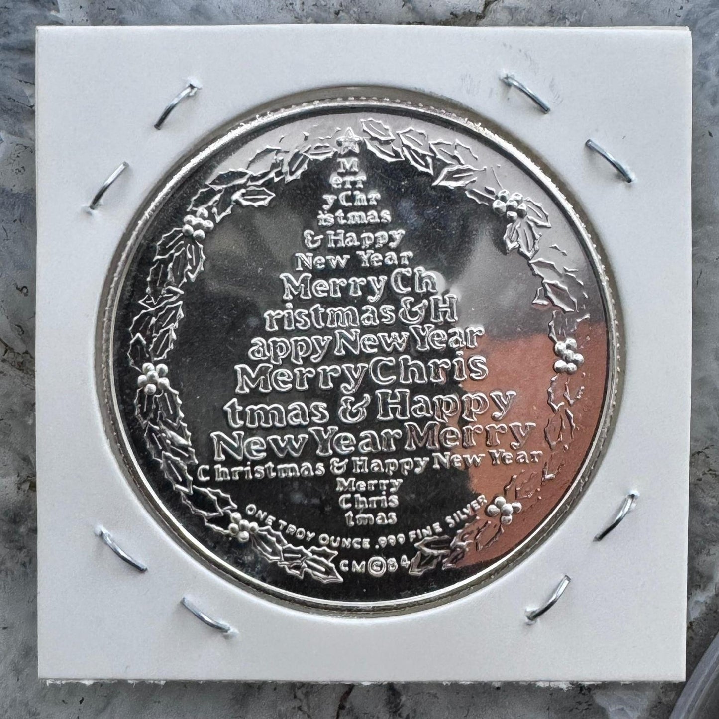 US Merry Christmas One Troy Ounce .999 Pure Silver Round #71625-9DX