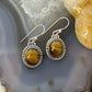Sterling Silver Southwestern Style Oval Tiger's Eye Earrings For Women #1