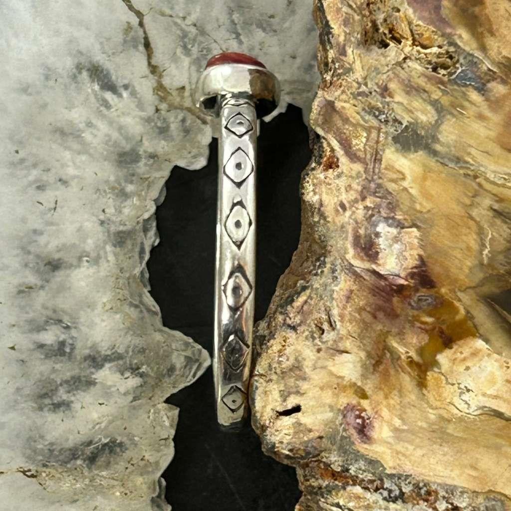 Carolyn Pollack Sterling Silver Orange Spiny Oyster Slim Ring Size 9.5 For Women