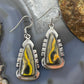 Sterling Silver Southwestern Style Triangle Yellow Jasper Dangle Earrings For Women