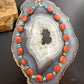 Carolyn Pollack Sterling Silver Turquoise &Coral Beads Decorated16"-19" Necklace For Women