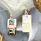 Sheryl Edaakie Zuni Sterling Silver Multistone Inlay Rectangle Dangle Earrings For Women #1