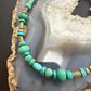 Carolyn Pollack Sterling Silver Turquoise Beads and Disk 16"-19" Necklace For Women