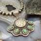 Sterling Silver Southwestern Style 1944 Mercury Dime & Sonora Gold Turquoise Pendant