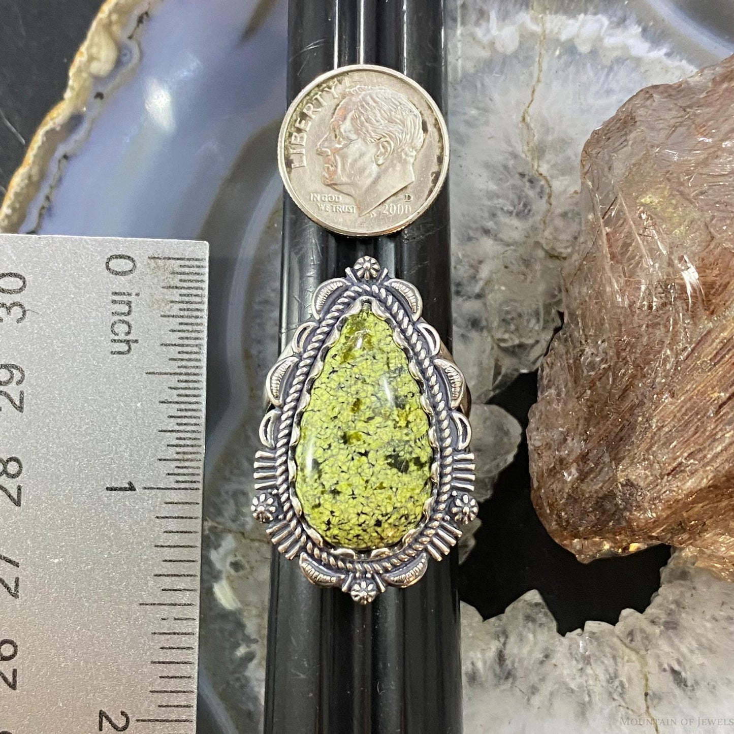 Carolyn Pollack Southwestern Style Sterling Silver Pear Serpentine Decorated Ring For Women, Variety of Sizes