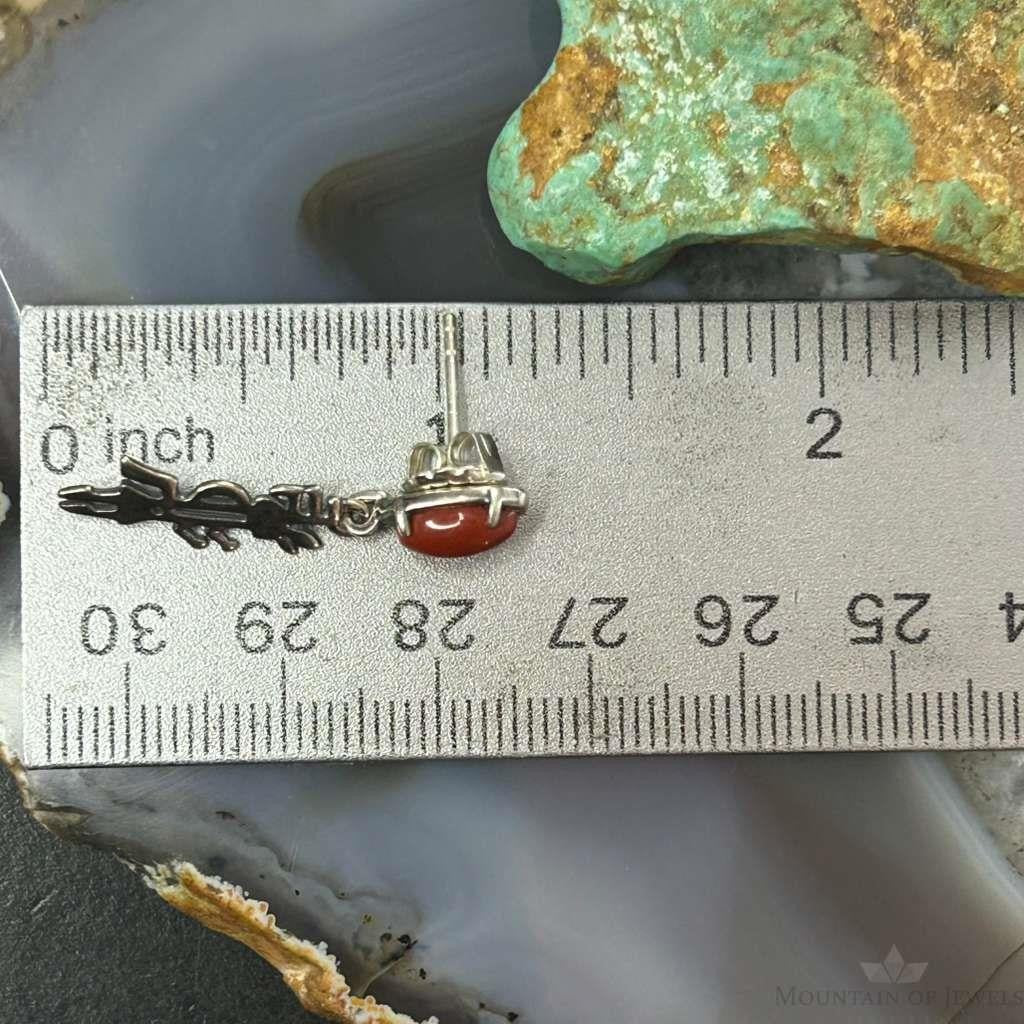 Carolyn Pollack Sterling Silver Red Jasper W/Kokopelli Dangle Earrings For Women