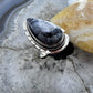Sterling Silver Southwestern Style Elongated Teardrop Dendrite Agate Ring Size 9.25 For Women