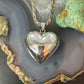 Sterling Silver Puff Heart Pendant For Women